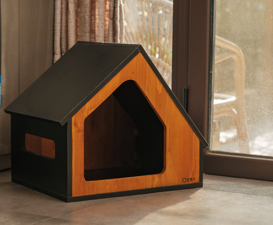 Solid Poplar Hardwood Pet House for Dogs, Cats and More Indoor Pet House and Habitats