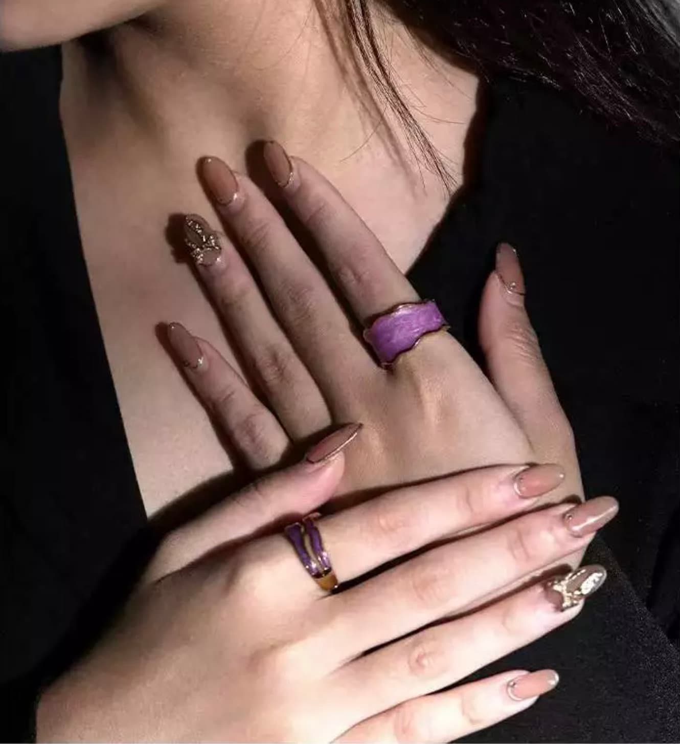 18K gold plated S925 Sterling Silver Ring with colored Enamel band - DMC Collection