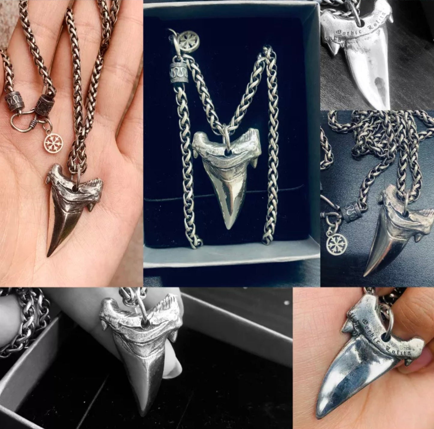 Shark tooth S925 Silver pendant necklace