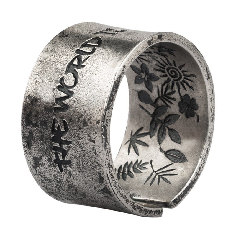 Custom Silver Solid 18K Gold Ring World of Jungle Series