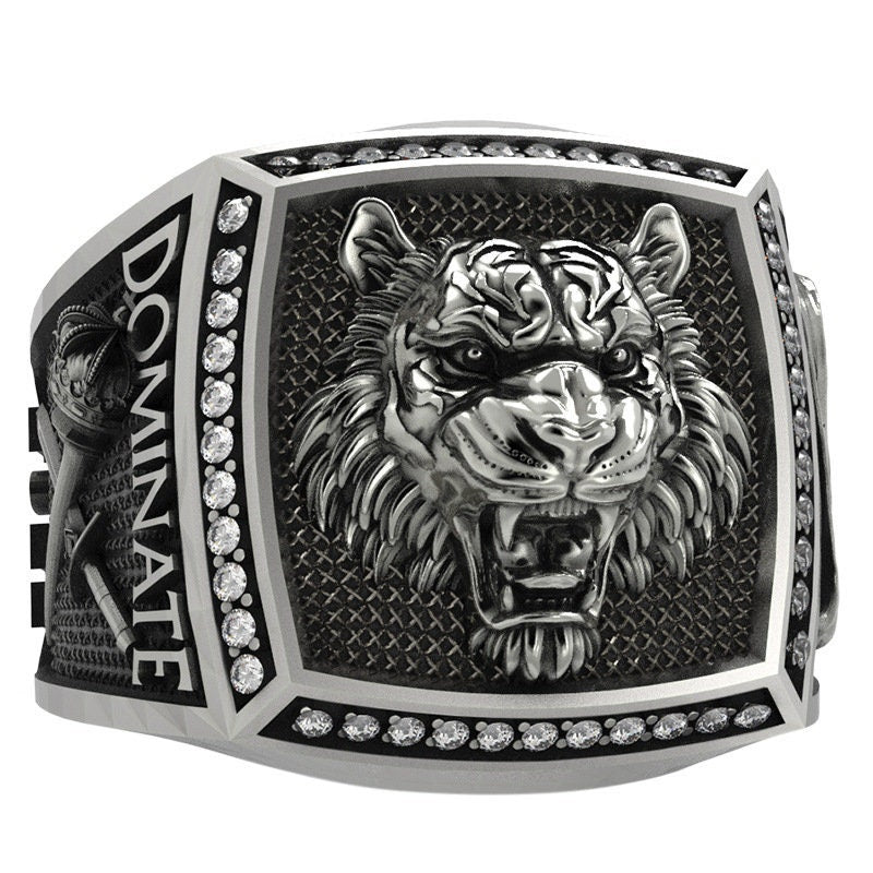 Custom Silver Solid 18K Gold Ring World of Jungle Series
