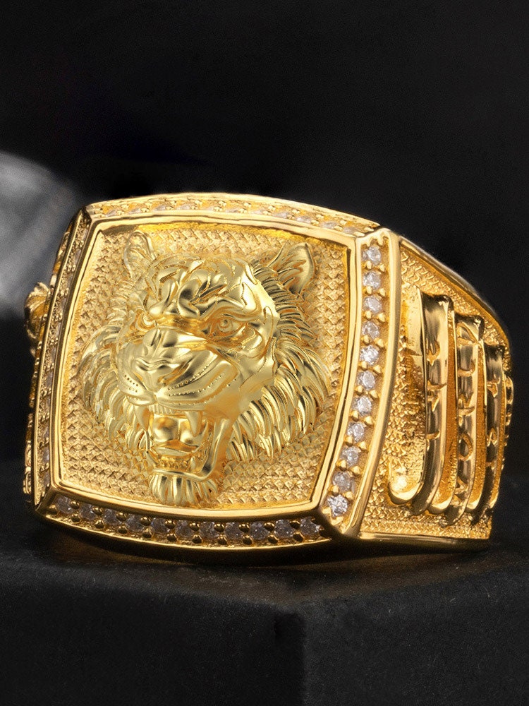 Custom Silver Solid 18K Gold Ring World of Jungle Series