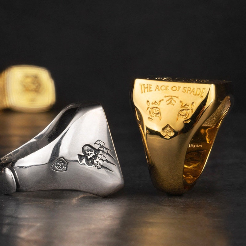 Custom Silver Solid 18K Gold Ring World of Jungle Series