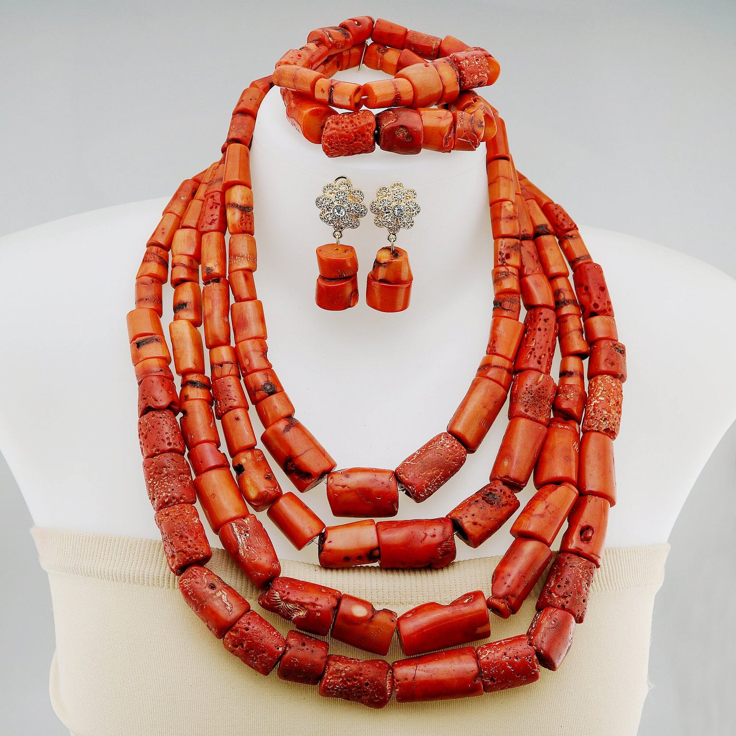 Luxury Natural Coral Beads jewelry sets elegant African jewelry all colors