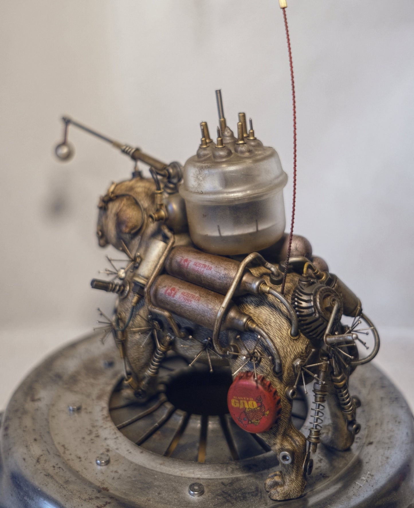 Wasteland English Bulldog Ornament Figure Post Apocalyptic Steampunk Art
