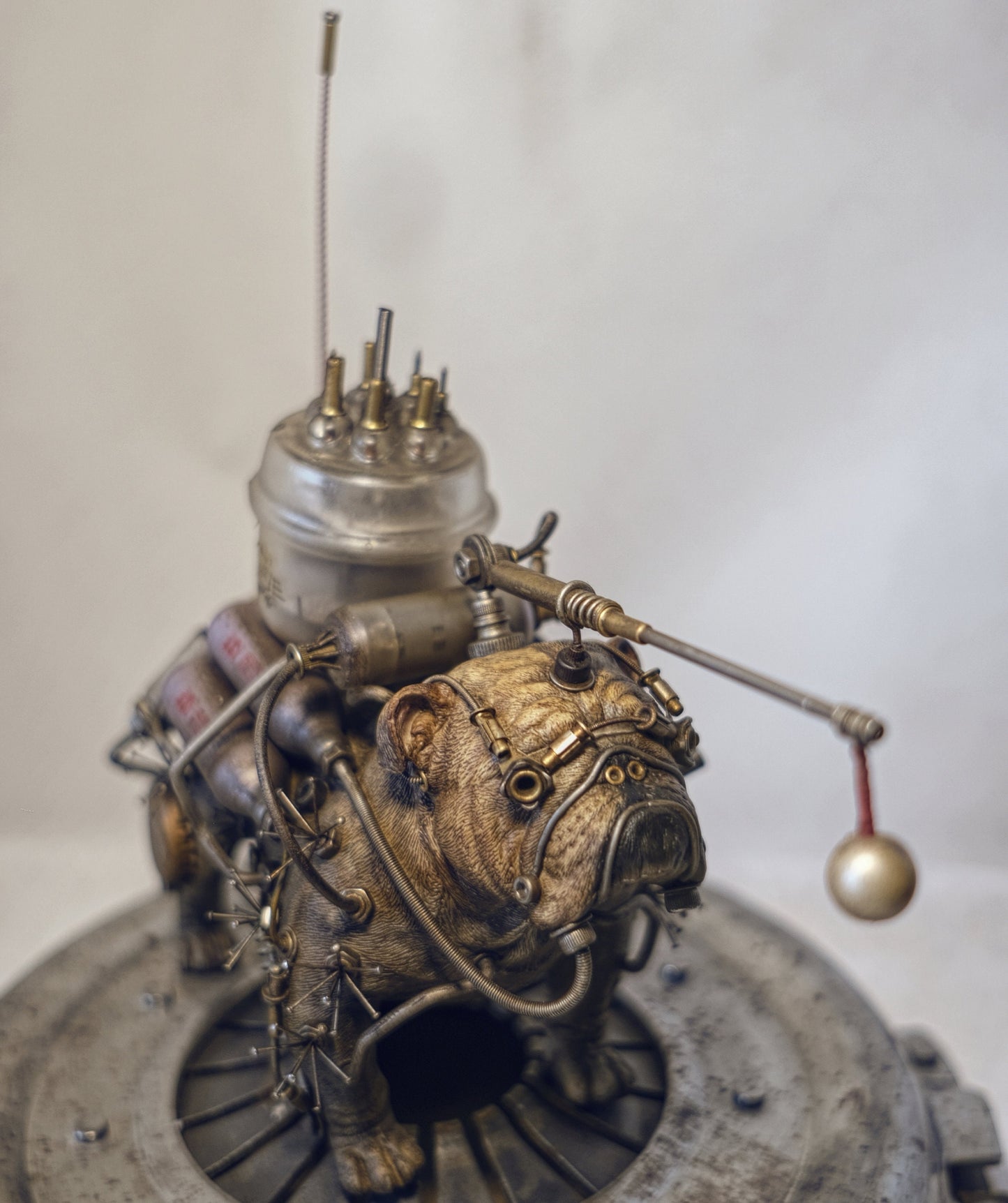 Wasteland English Bulldog Ornament Figure Post Apocalyptic Steampunk Art