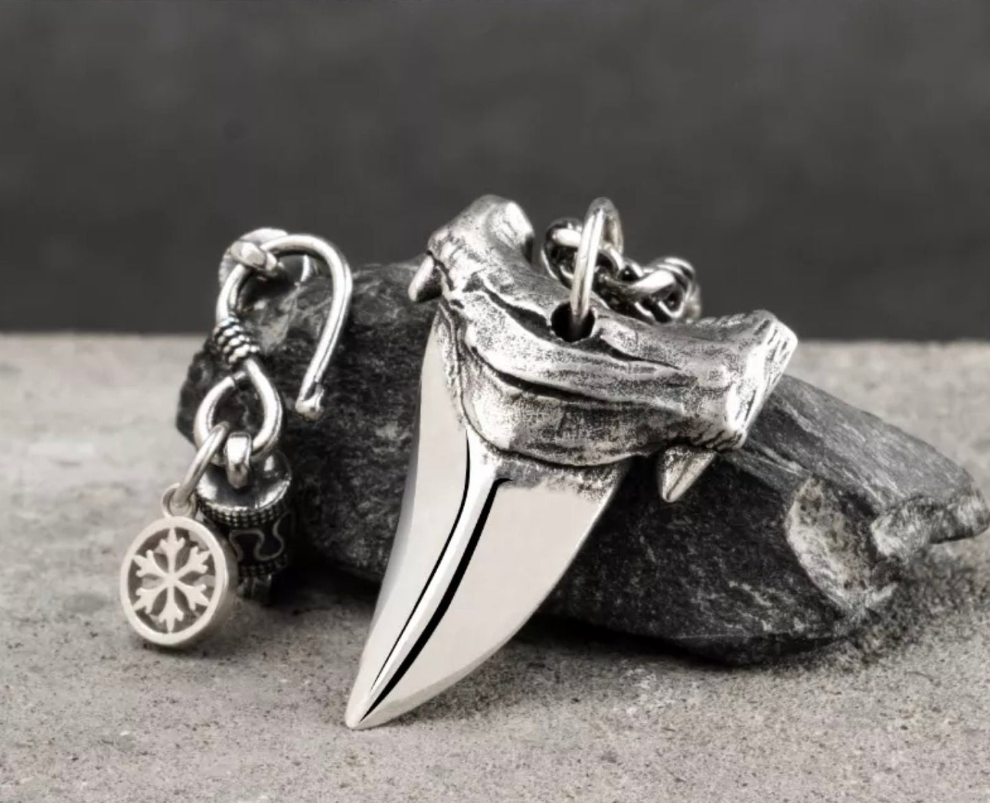 Shark tooth S925 Silver pendant necklace