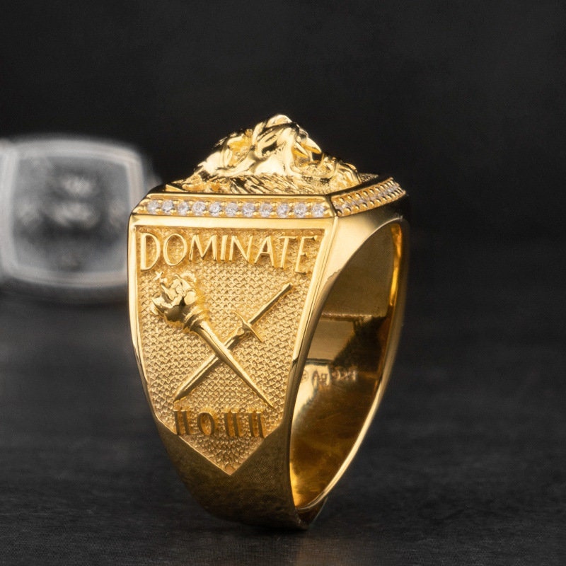 Custom Silver Solid 18K Gold Ring World of Jungle Series