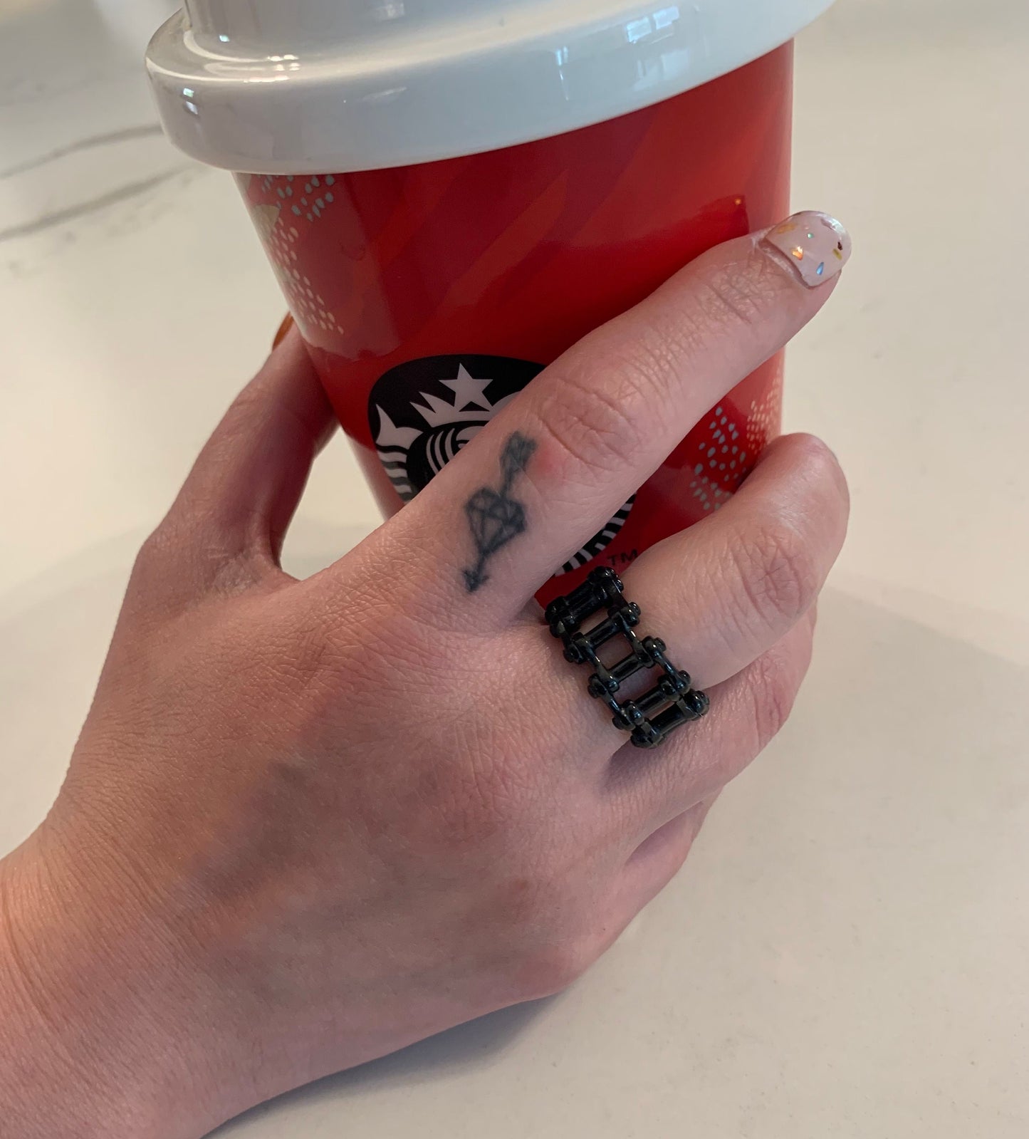 Gothic Stainless Steel Motorbike Chain Ring Vintage Punk Style