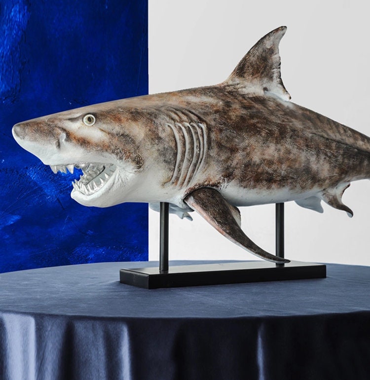 Large Shark Sculpture Statue Home Decor Ornament