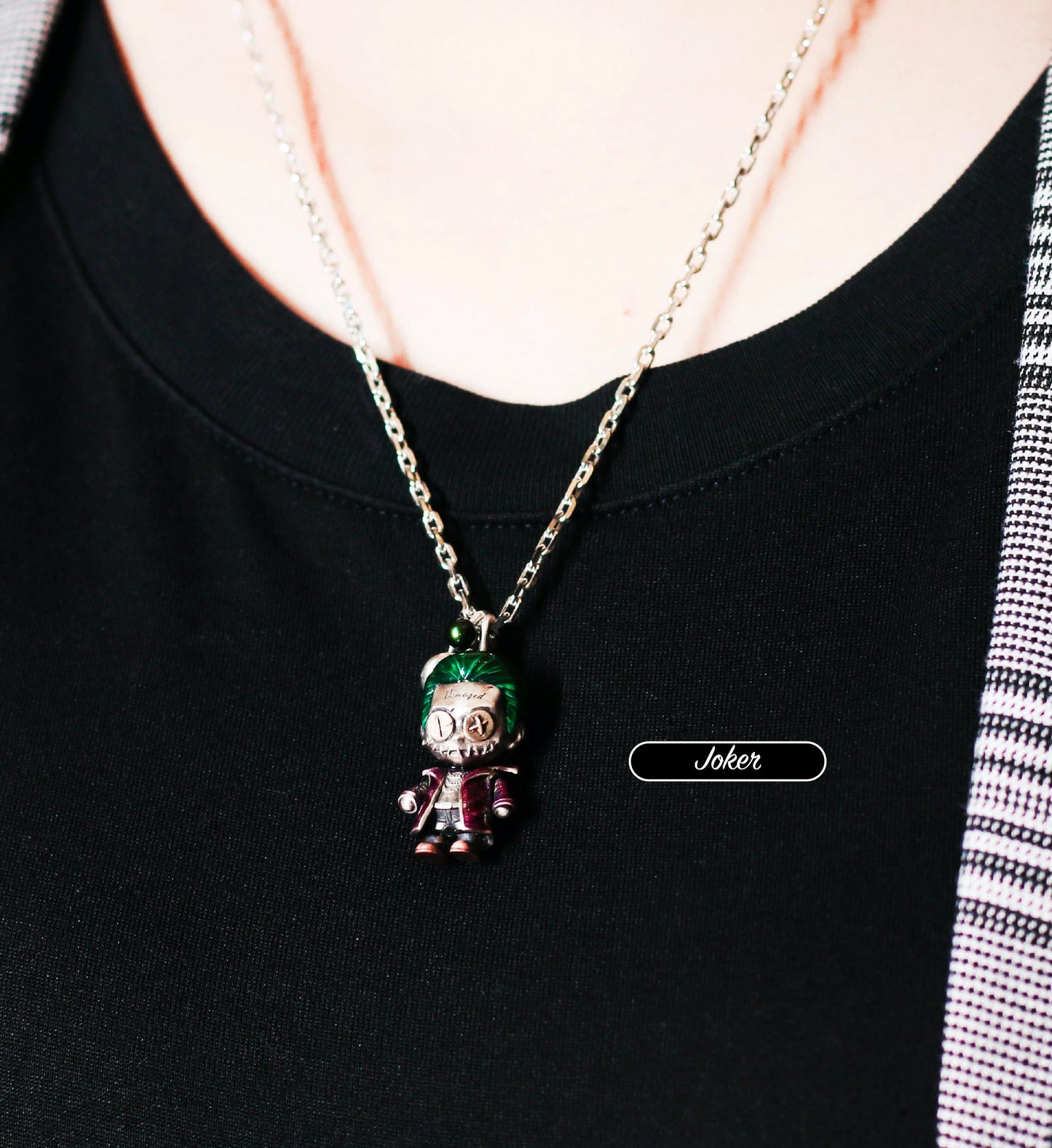 S925 Silver Necklace Joker Themed Pendant Necklace