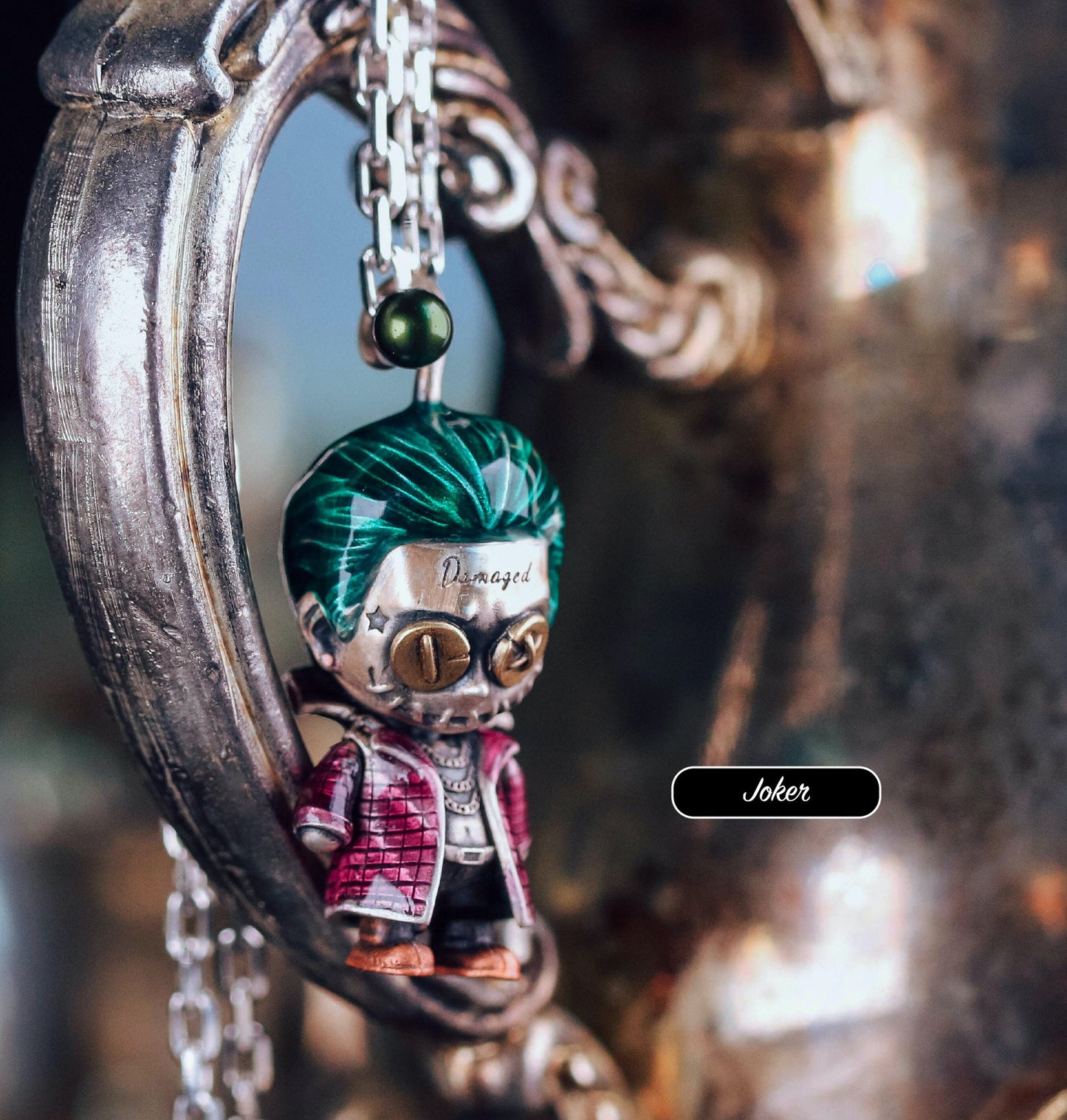 S925 Silver Necklace Joker Themed Pendant Necklace