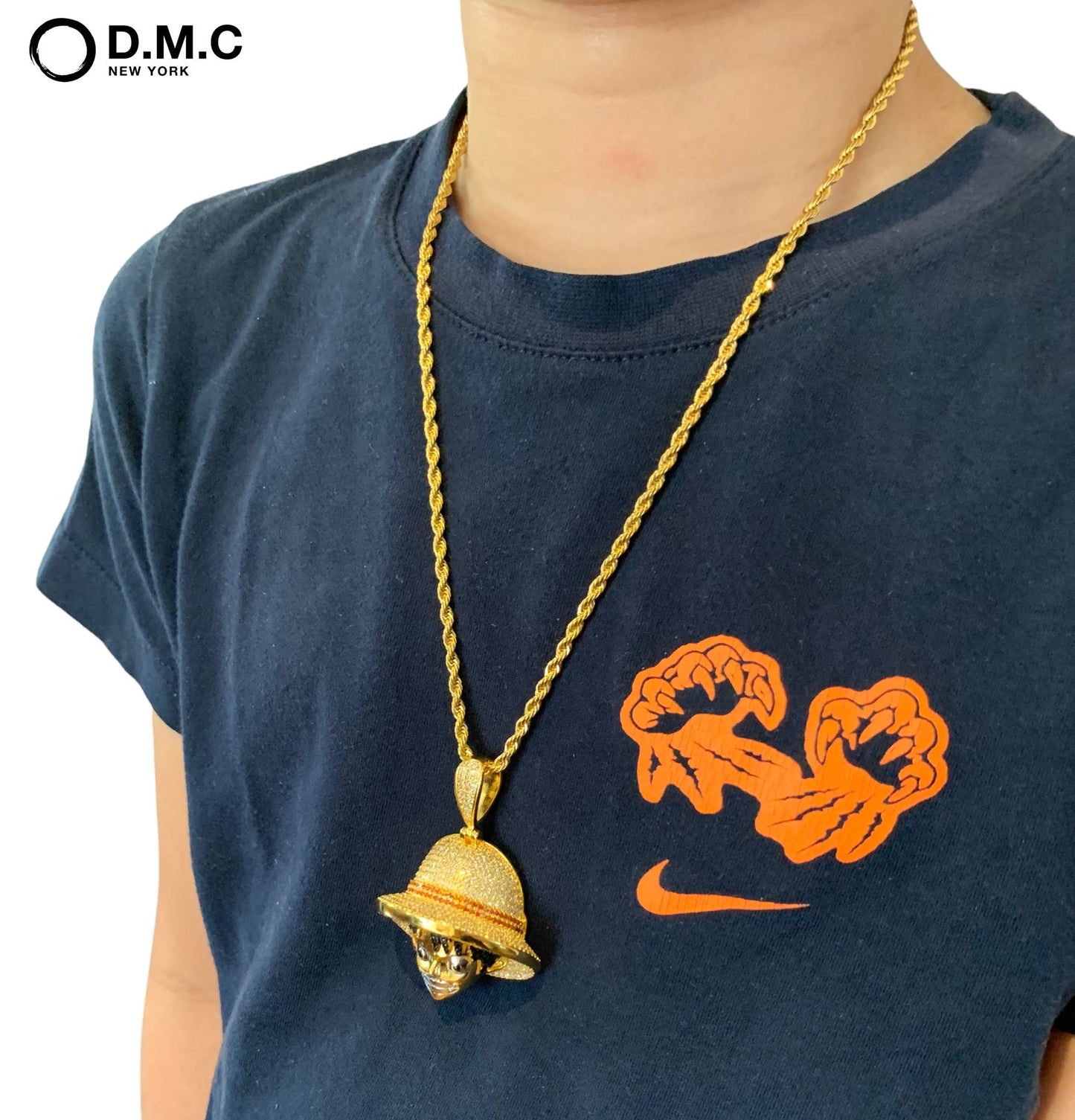 Iced-Out 14k Gold Plated Monkey D. Luffy Pendant Necklace Key Fob