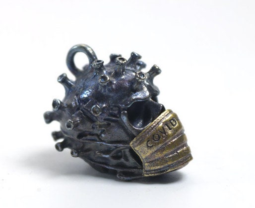 Retro Brass Steampunk COVID-19 Virus Pendant Necklace