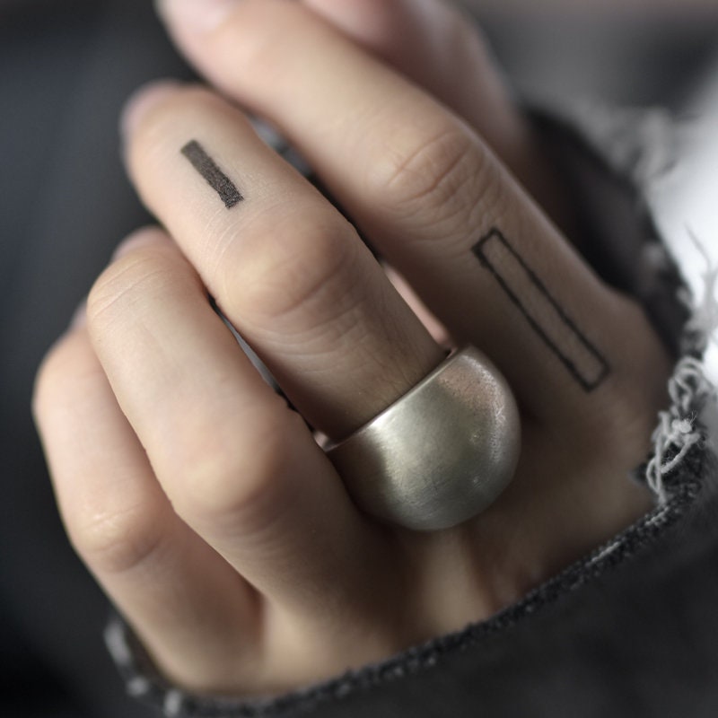 S925 Silver Minimalist Thick Band Ring