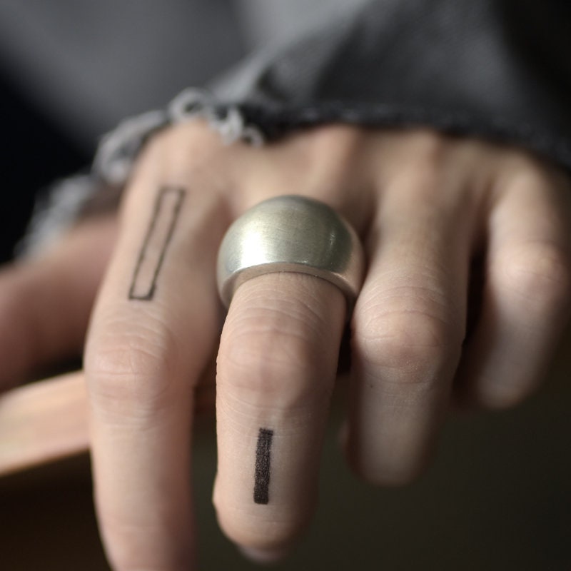 S925 Silver Minimalist Thick Band Ring