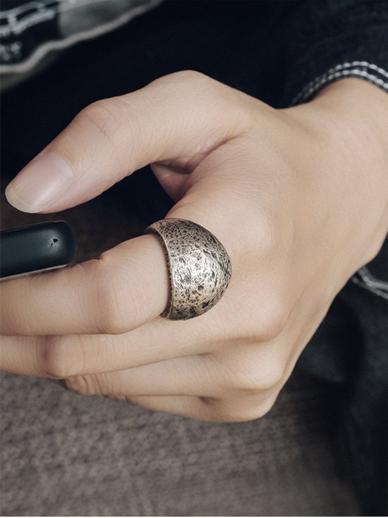 S925 Silver Minimalist Thick Band Ring