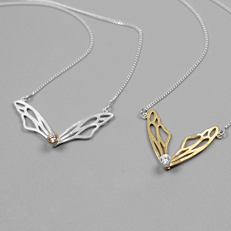 925 Sterling Silver Handmade Hollow-Out Butterfly Jewelry Set - DMC Collection