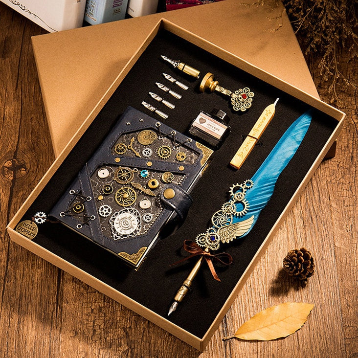 Handmade Vintage Steampunk leather notebook journal hand crafted sketchbook