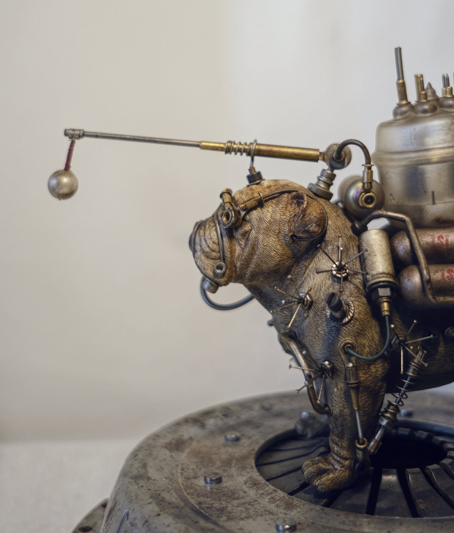 Wasteland English Bulldog Ornament Figure Post Apocalyptic Steampunk Art