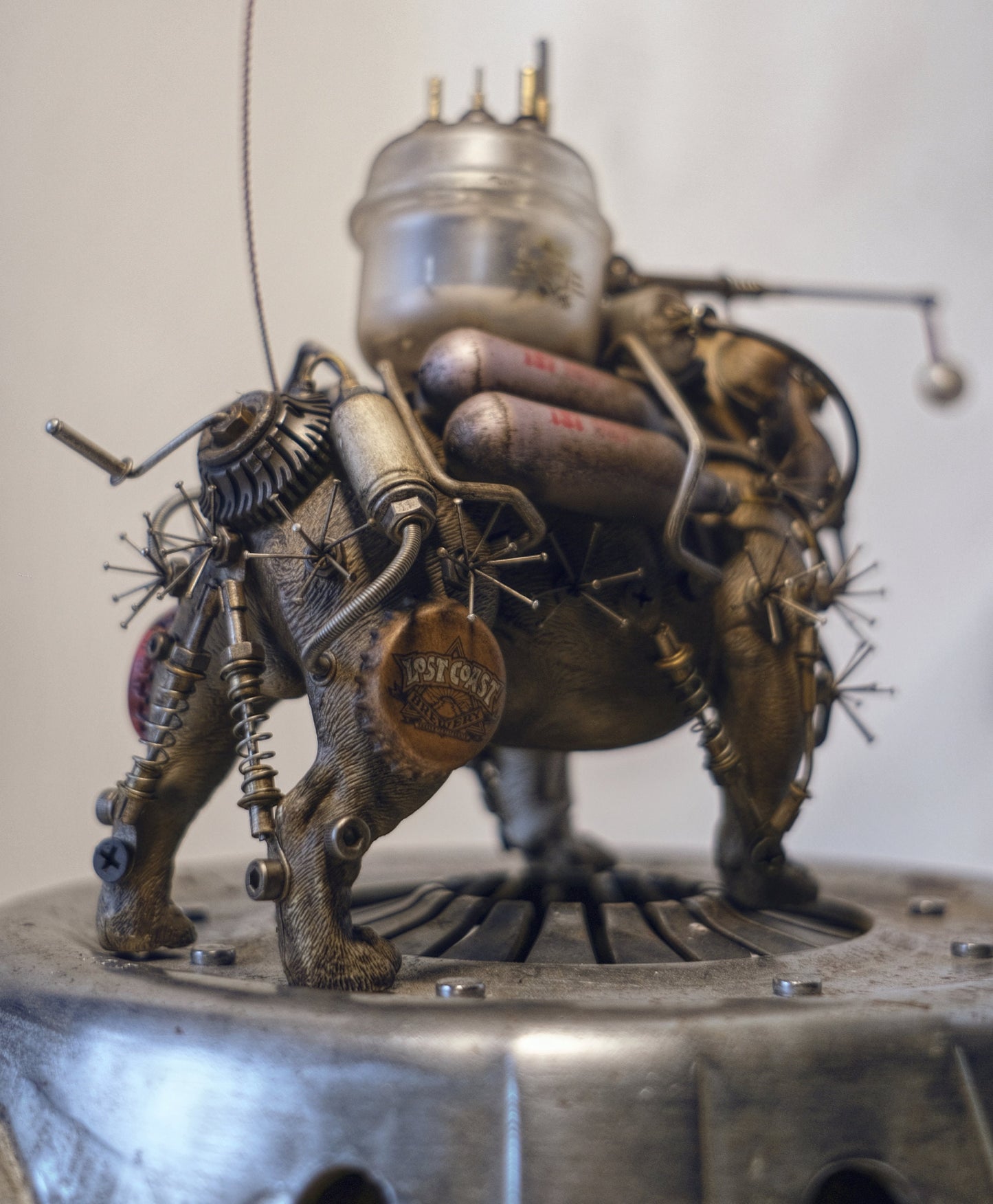 Wasteland English Bulldog Ornament Figure Post Apocalyptic Steampunk Art