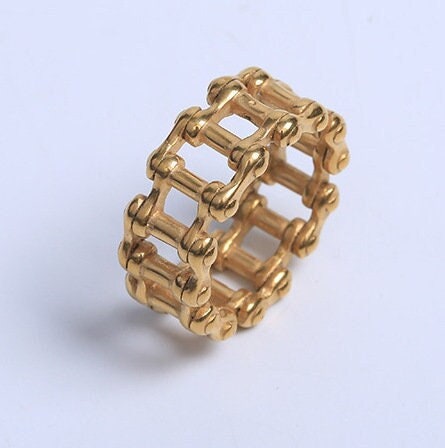 Gothic Stainless Steel Motorbike Chain Ring Vintage Punk Style