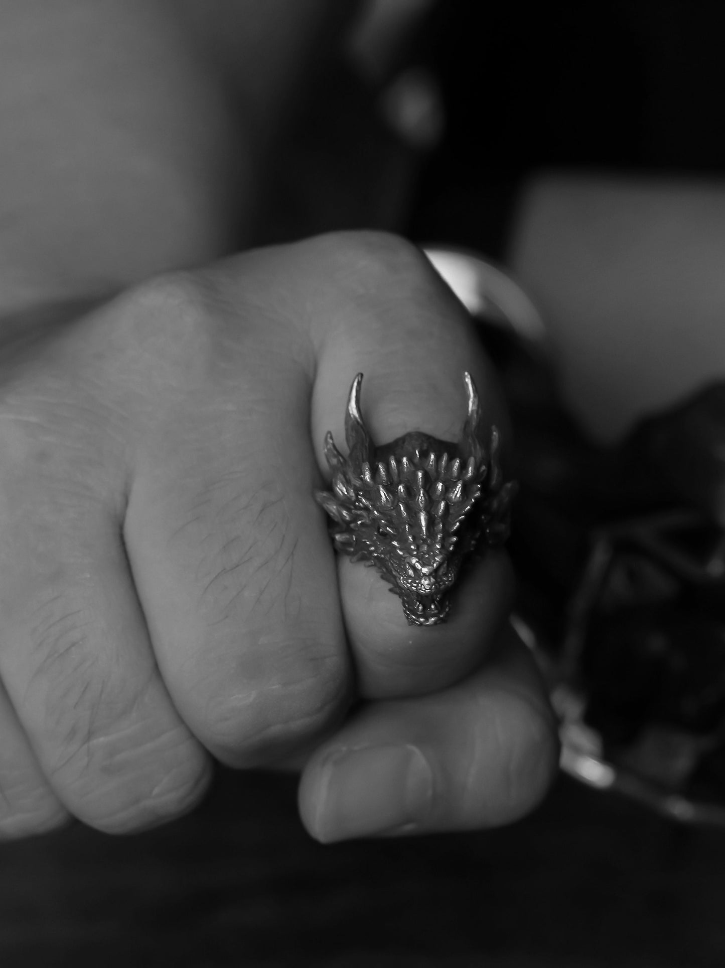 GOT Drogon Custom Ring with 18K Solid Gold S925 Silver and Ruby Game of Thrones