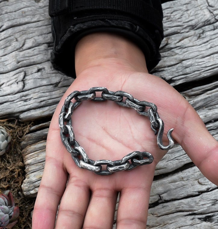 S999 Fine Silver Link Chain Bracelet The Mechanic Vintage Retro Bracelet