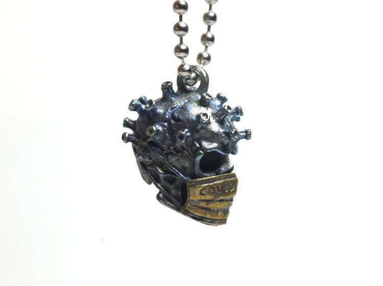 Retro Brass Steampunk COVID-19 Virus Pendant Necklace