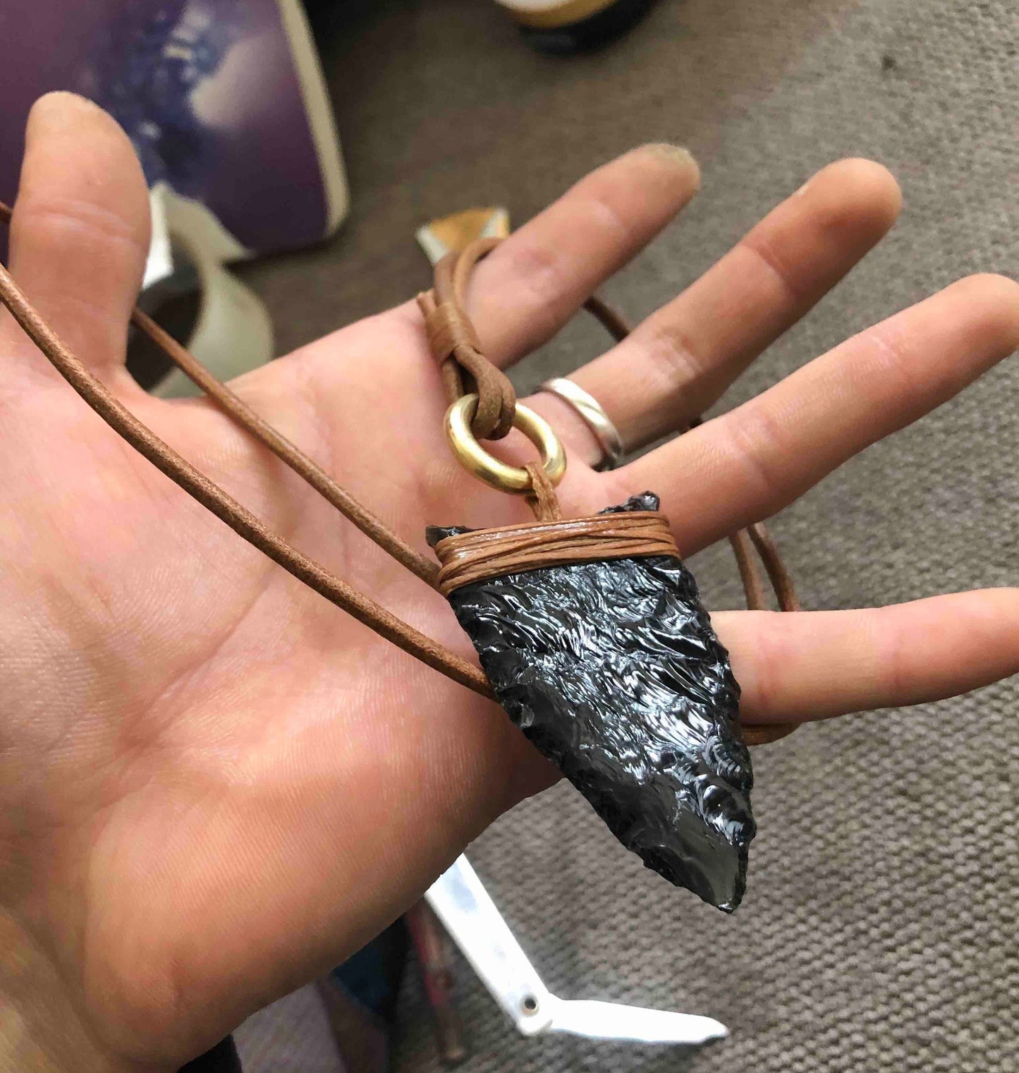 Dragonglass Blade Obsidian Spearhead Pendant Necklace from Game of Thrones