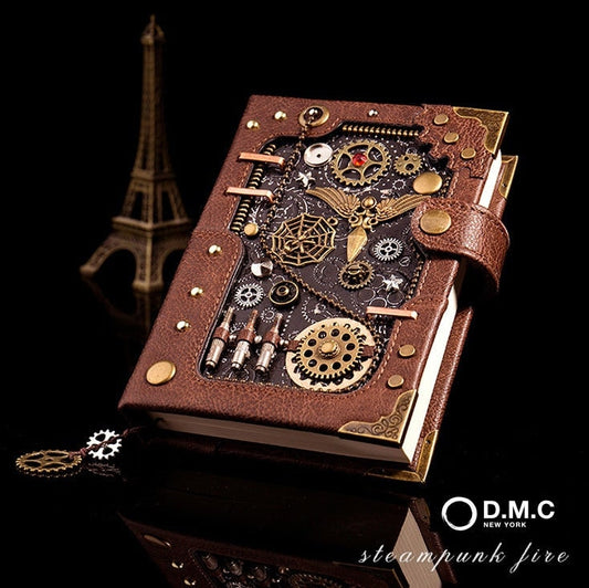 Handmade Vintage Steampunk leather notebook journal hand crafted sketchbook