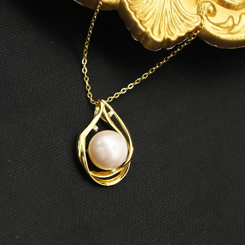 Fresh Water Pearl Necklace 18K Gold plated Sterling Silver