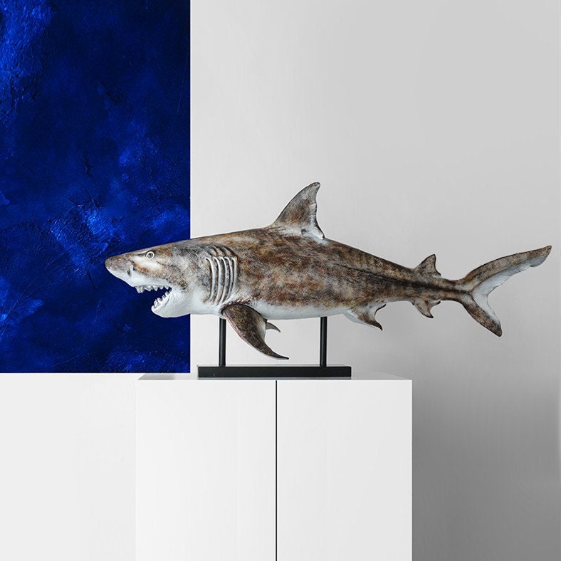 Large Shark Sculpture Statue Home Decor Ornament