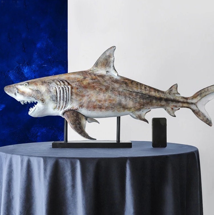 Large Shark Sculpture Statue Home Decor Ornament