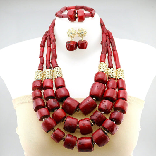 Luxury Natural Coral Beads jewelry sets elegant African jewelry all colors