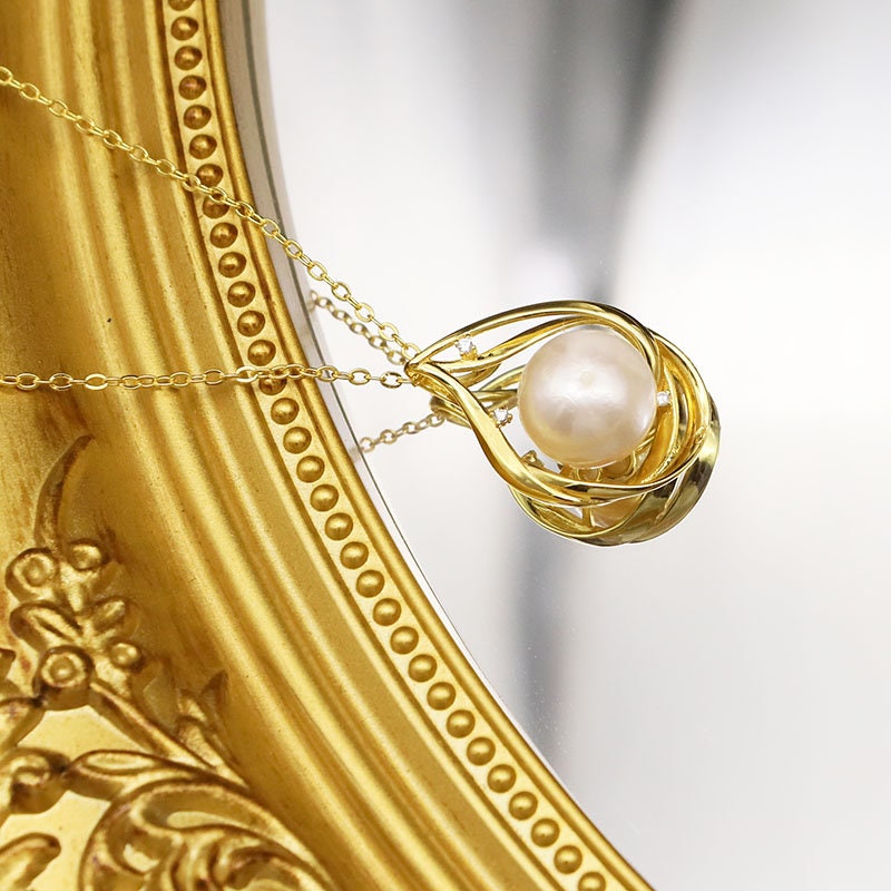 Fresh Water Pearl Necklace 18K Gold plated Sterling Silver