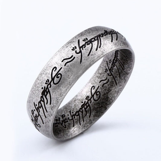 Handmade The One Ring the Lord of the Rings engraved Silver and solid 18K Gold