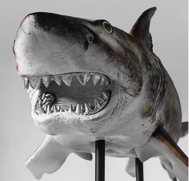 Large Shark Sculpture Statue Home Decor Ornament