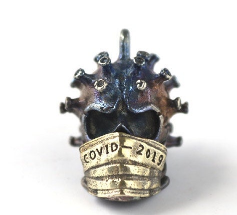 Retro Brass Steampunk COVID-19 Virus Pendant Necklace