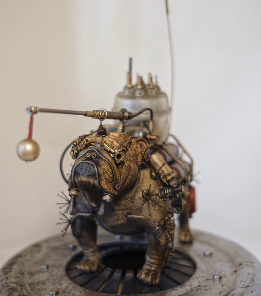 Wasteland English Bulldog Ornament Figure Post Apocalyptic Steampunk Art