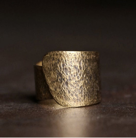Retro Brass Minimalist Index Finger Ring Unisex